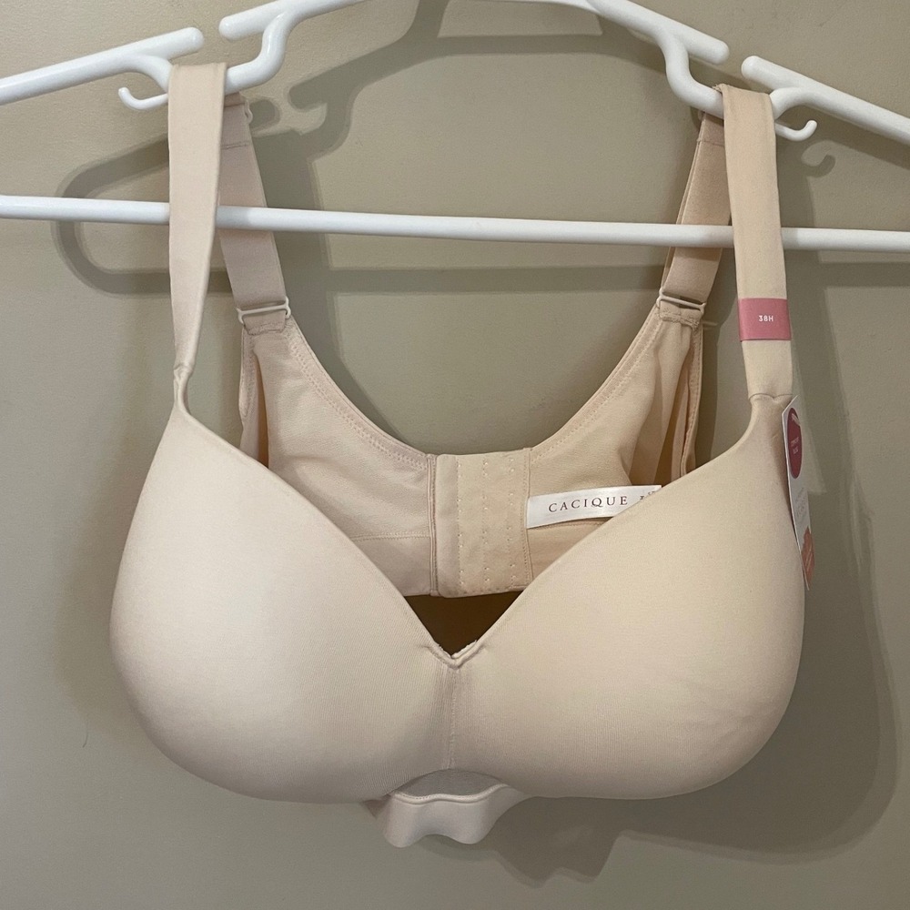 Cacique Comfort Bliss Lightly Lined Balconette Bra 38H Beige Underwire NWT